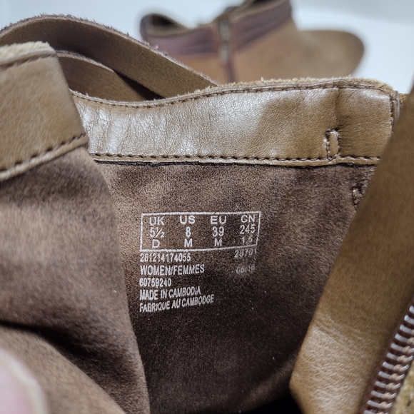 Clarks Collection Ankle Boots Women 8 M Brown Leather Block Heel 3 Strap 20701 - Picture 11 of 11